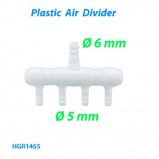 Розподілювач повітря або гребінка для розподілення потоків повітря на 4 виходи Ø 5 мм при вхідному підключенні Ø6 мм