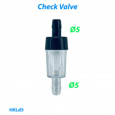 Клапан зворотній d 5мм із прозорого пластику для повітряного компресора