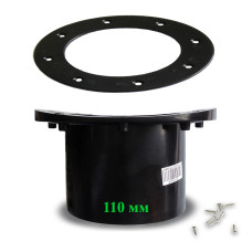 Прохід через плівку чорний 110 мм з напівкруглою основою