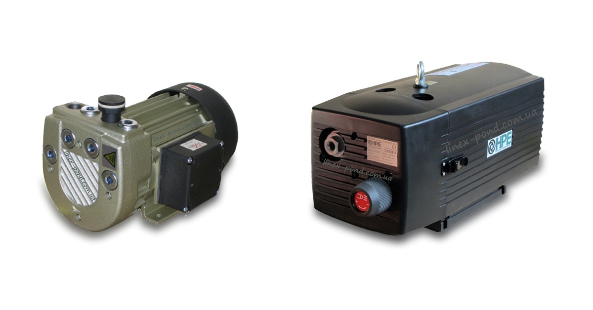 Два зображення Пластинчато-роторного компресора для ставка