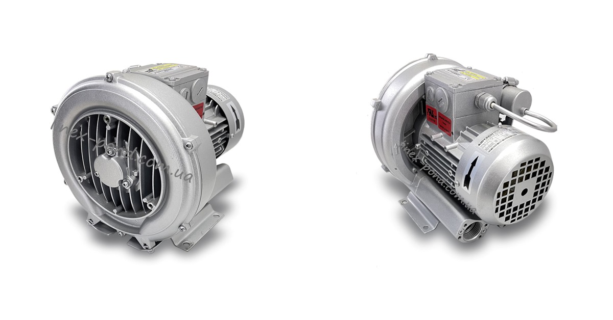 Вигляд спереду та ззаду Вихрового Компресора для ставка 